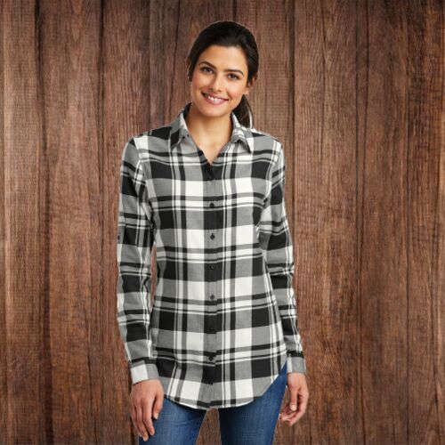 LW668 Ladies' Plaid Flannel Tunic Thumbnail